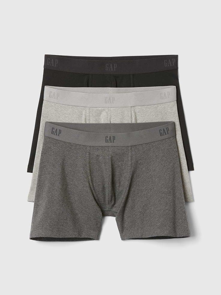 5" Organic Stretch Cotton Boxer Briefs (3-Pack) 1