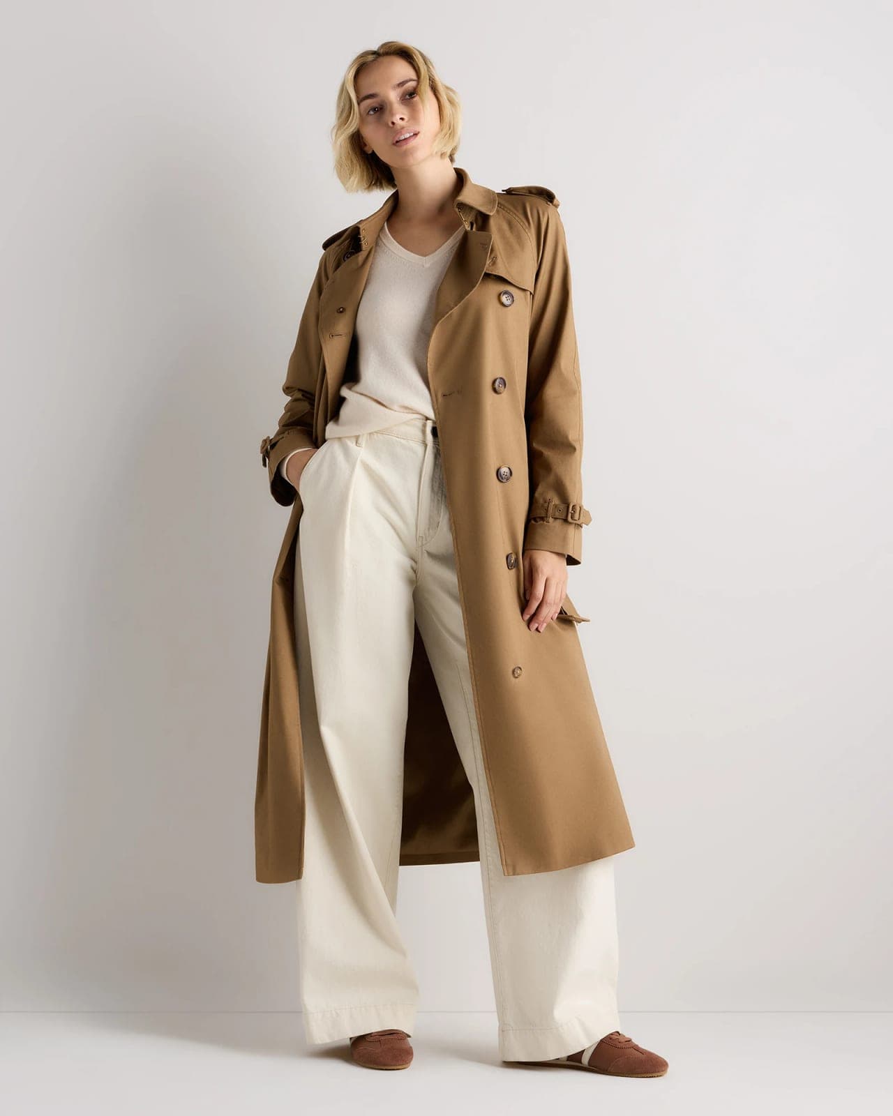 Comfort Stretch Long Trench Coat 1