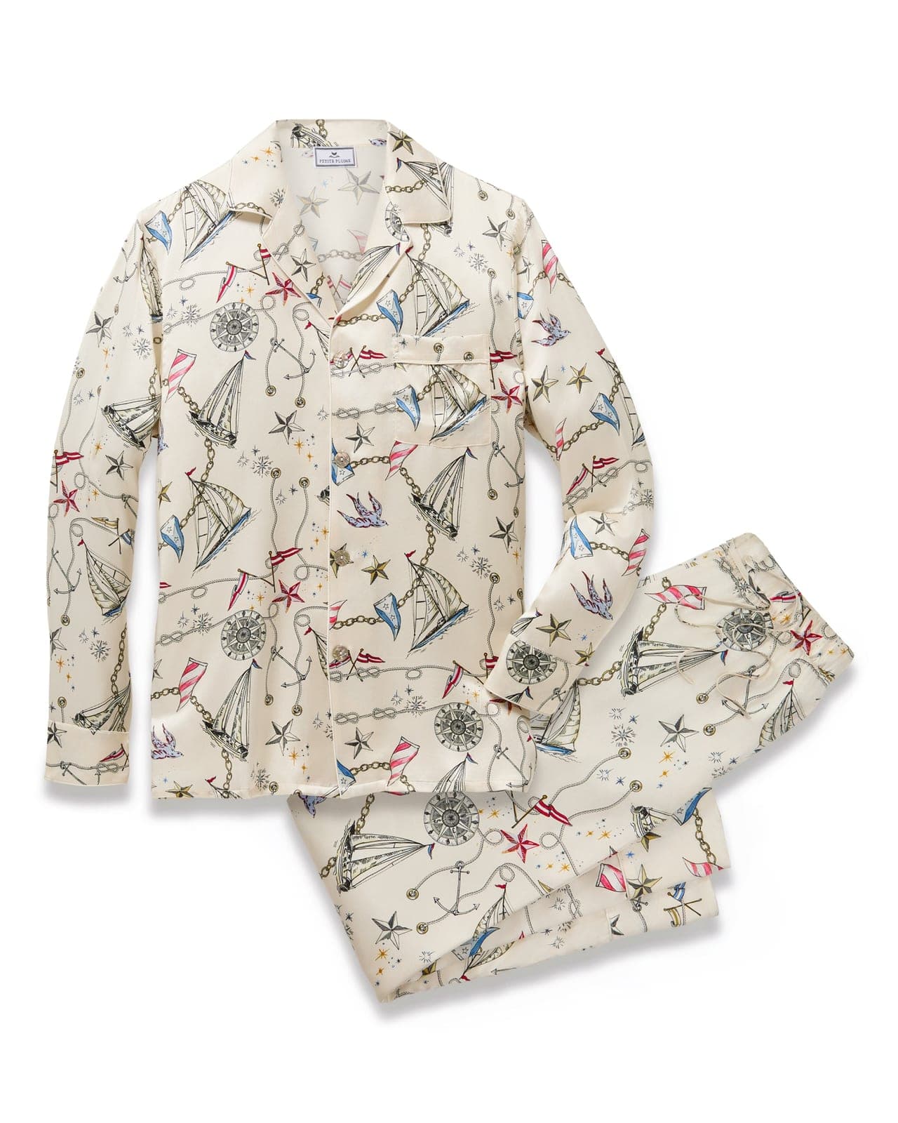 Women's Silk Pajama Set in Regatta Royale