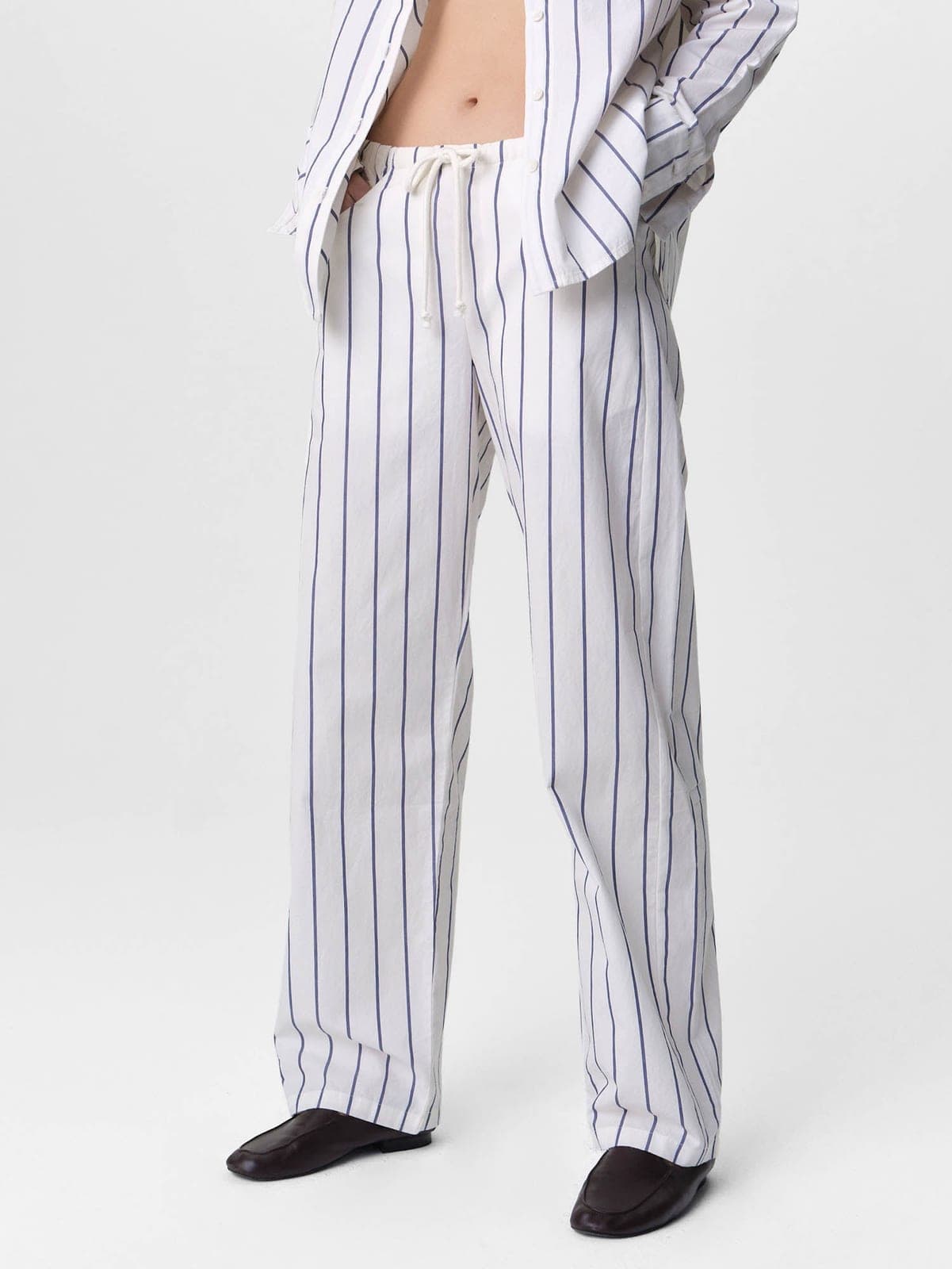 Organic Poplin Essential Striped Pant