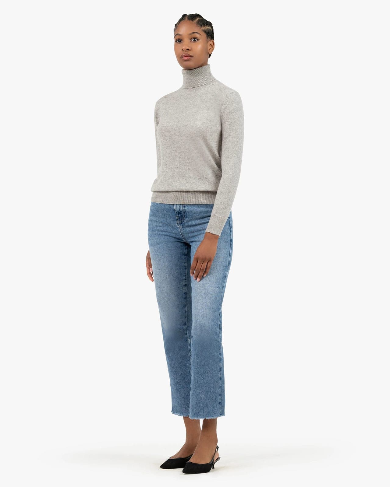 Women's Essential Turtleneck Sweater · Light Grey 1