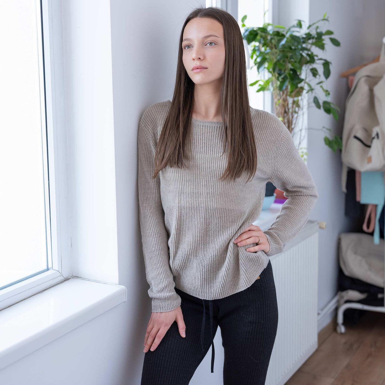 LUCILLE 100% Organic Belgian Linen Heritage Pullover Top 1