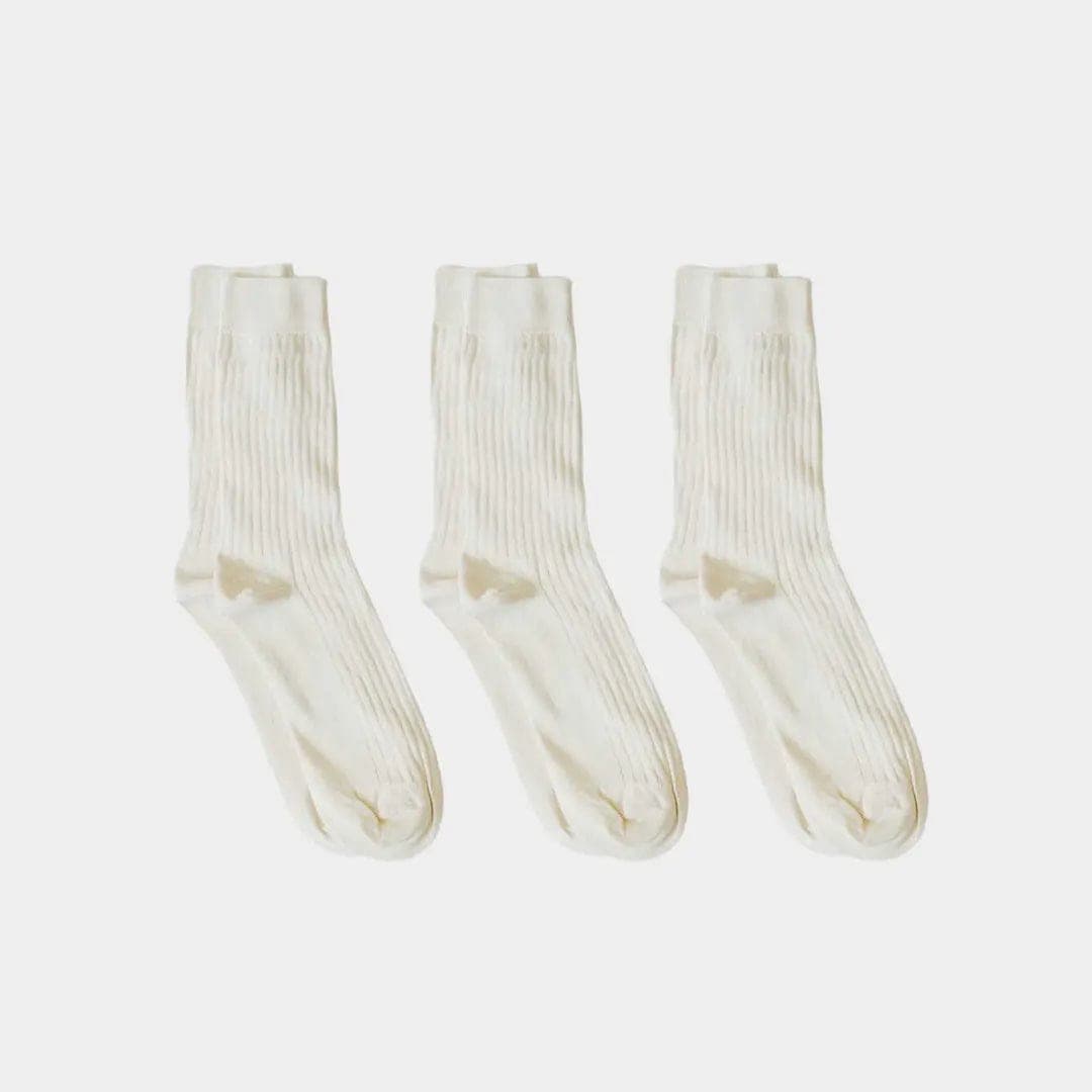 Natural (no dye) Adult Ribbed Socks - 100% Organic Cotton