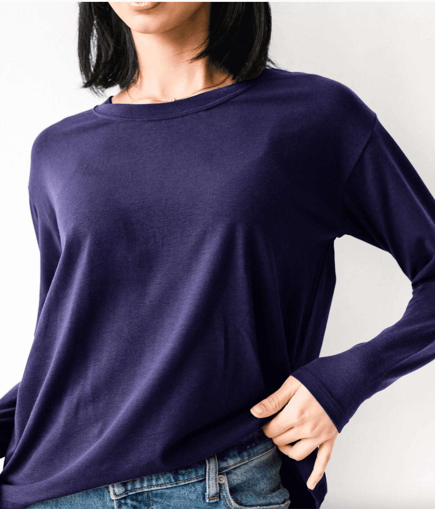 The Long Sleeve Box Tee in Admiral 1