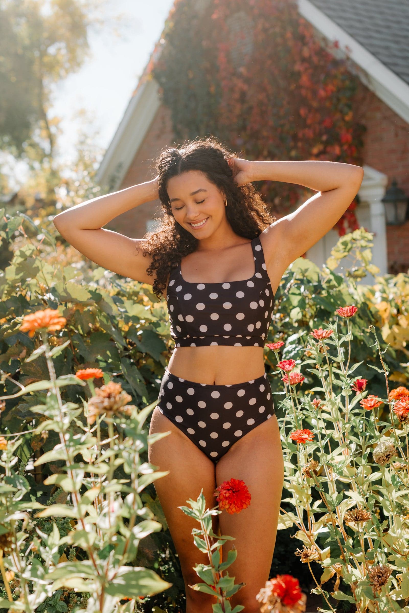Retro Dot Scoop Bralette 1