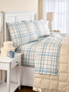 Yarn-Dyed Plaid Portuguese Cotton Flannel Sheet Set 1