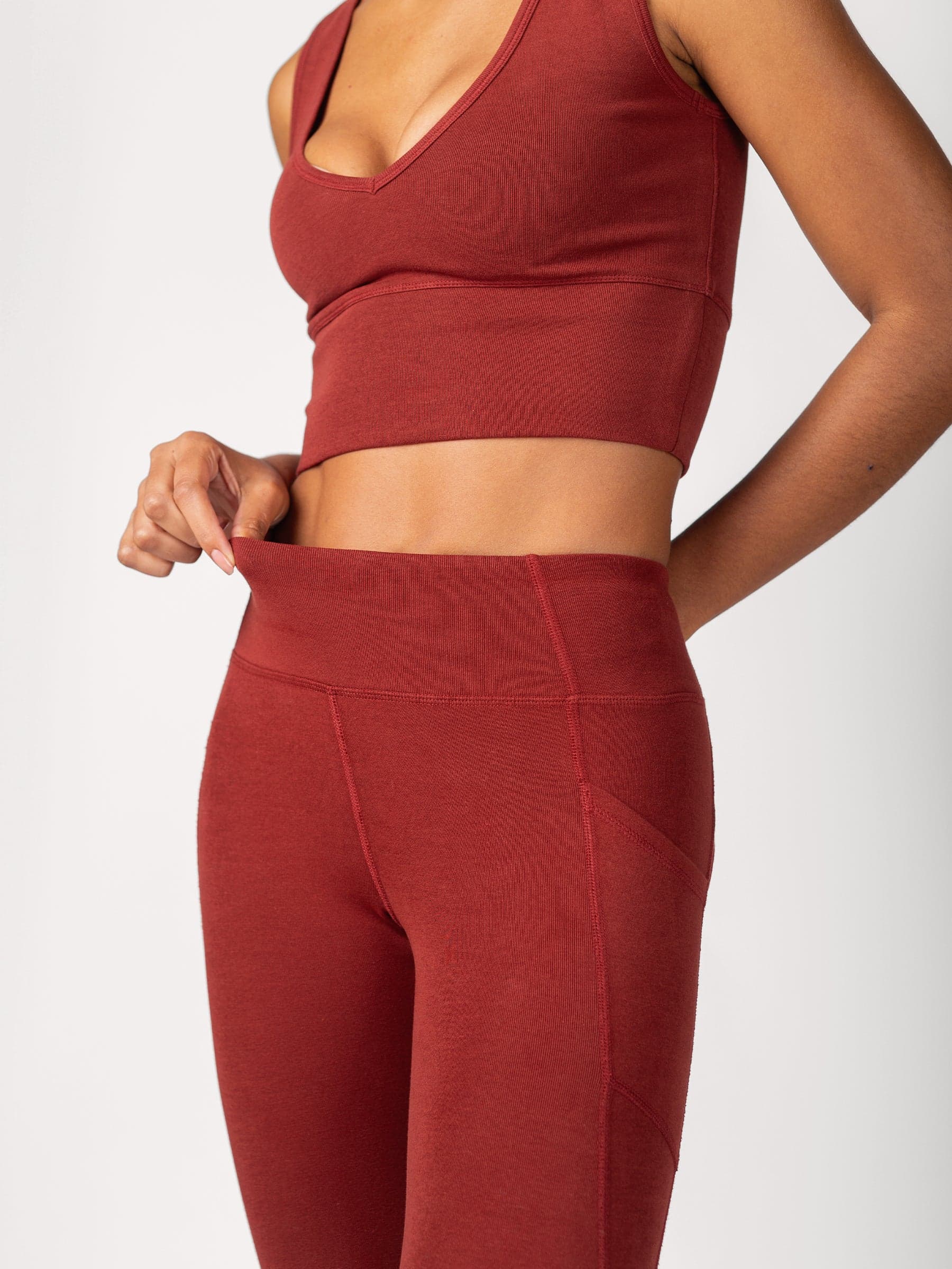 PlantTec™ Organic Crop/Petite Leggings | Redwood 1