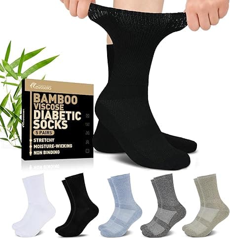 Revosoxs Diabetic Crew Socks for Men Women