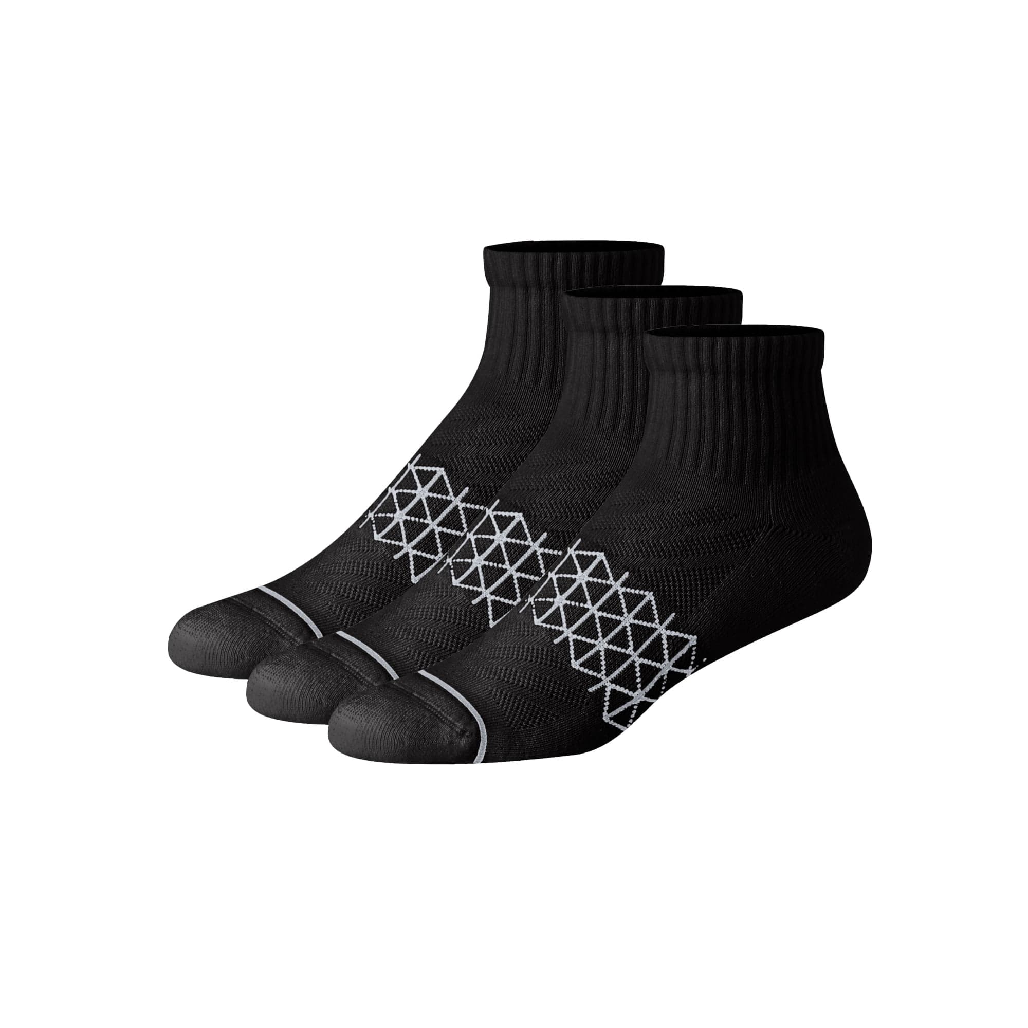 Ankle Socks Pack, 3 Pairs, Absolute Comfort Moisture-Wicking Socks for Men, Cotton Blend