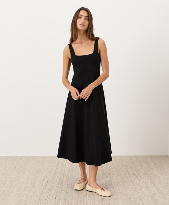 Fit & Flare Square Neck Dress 1