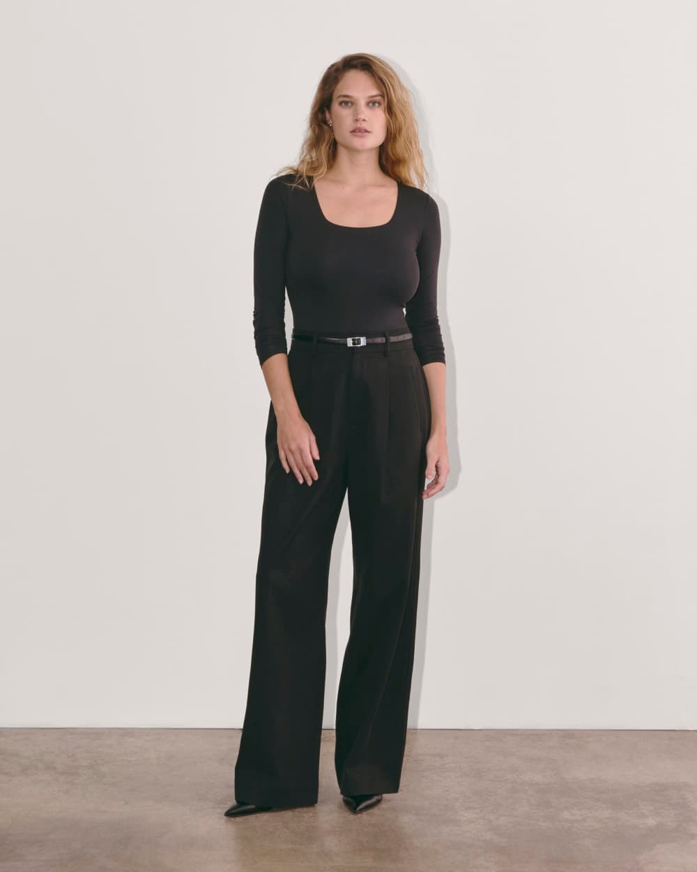 The Long-Sleeve Supima® Square-Neck Bodysuit 1