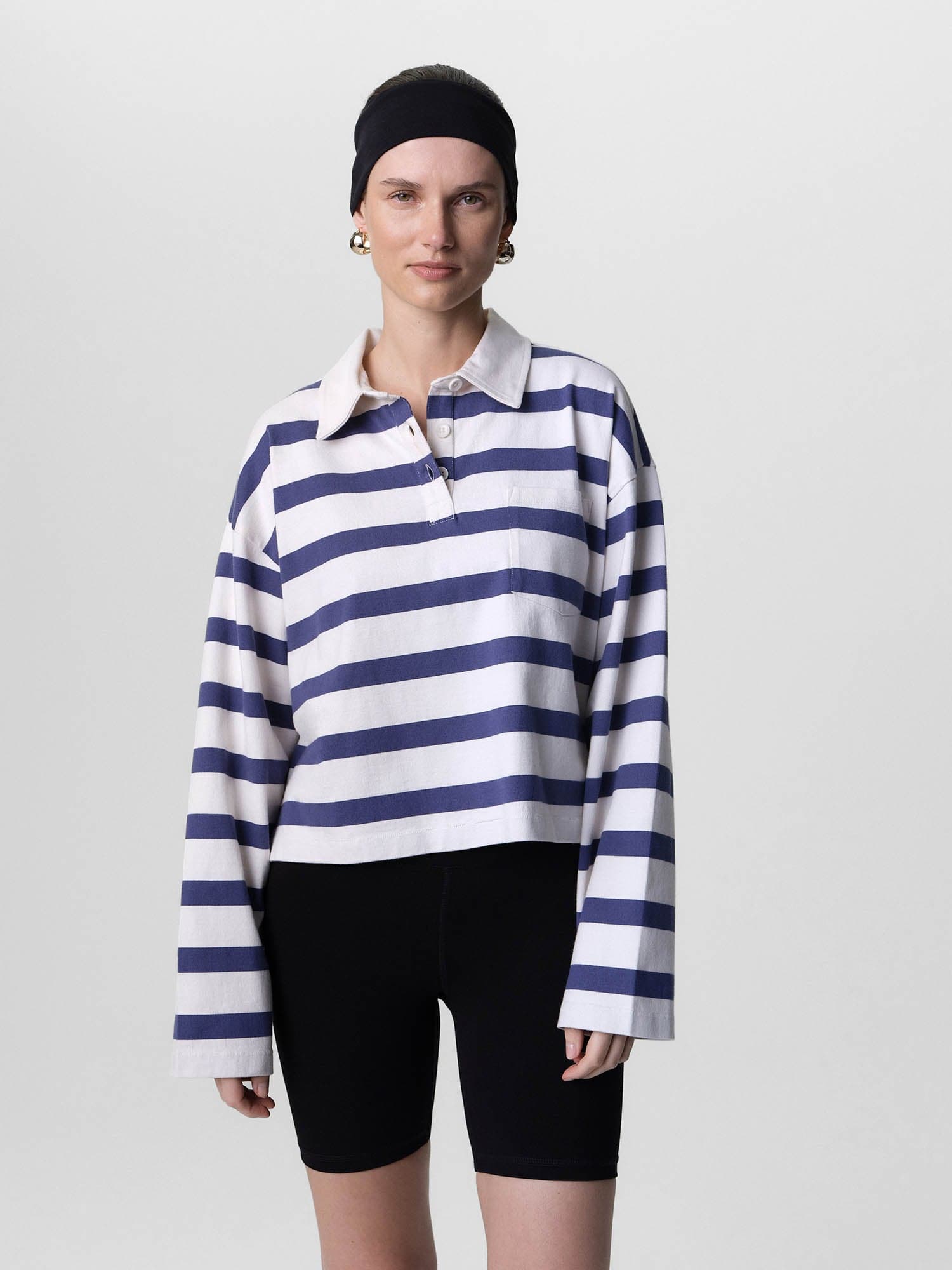 Organic Structured Cotton Striped Polo 1