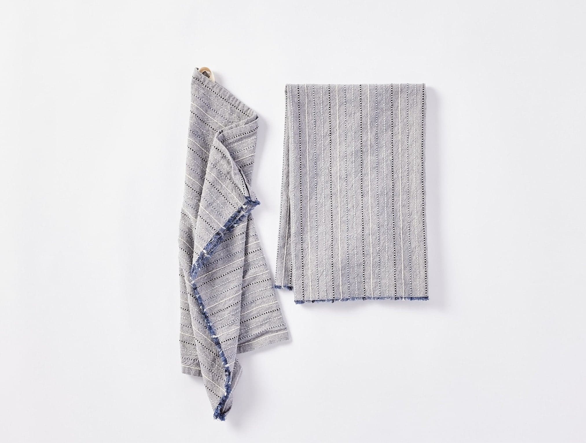 Fringe Stripe Organic Hand Towel, Set Of 2 1