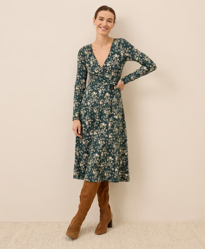 Organic Fit & Flare Wrap Dress 1