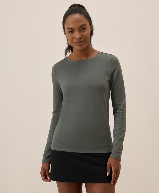 Organic Luxe Stretch Jersey Slim Long Sleeve Tee