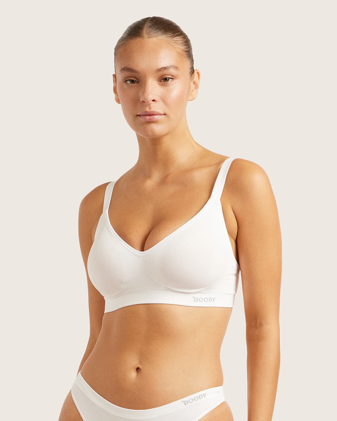 Wireless Full Bust T-Shirt Bra - White 1