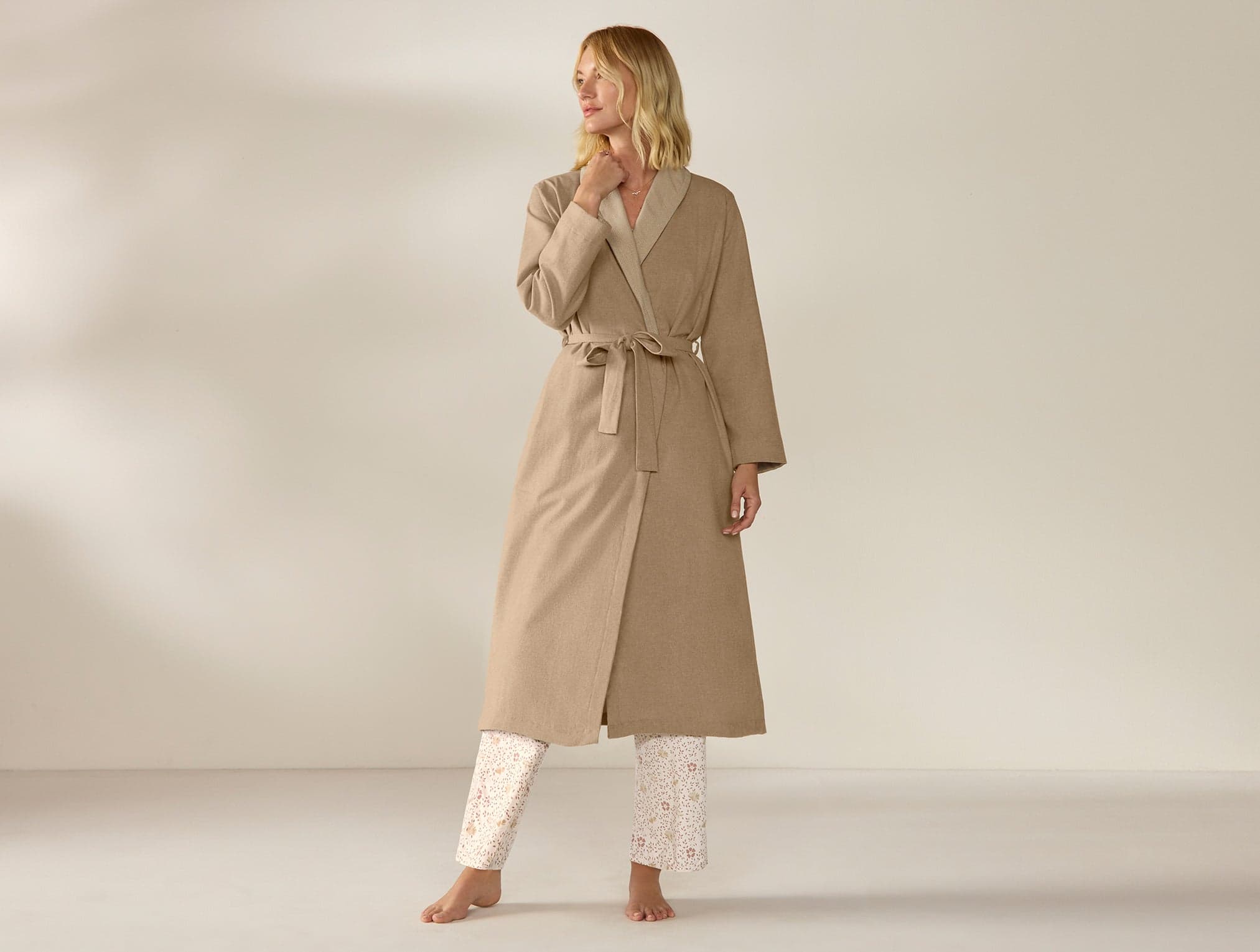 Women's Cloud Brushed Organic Flannel Robe 1