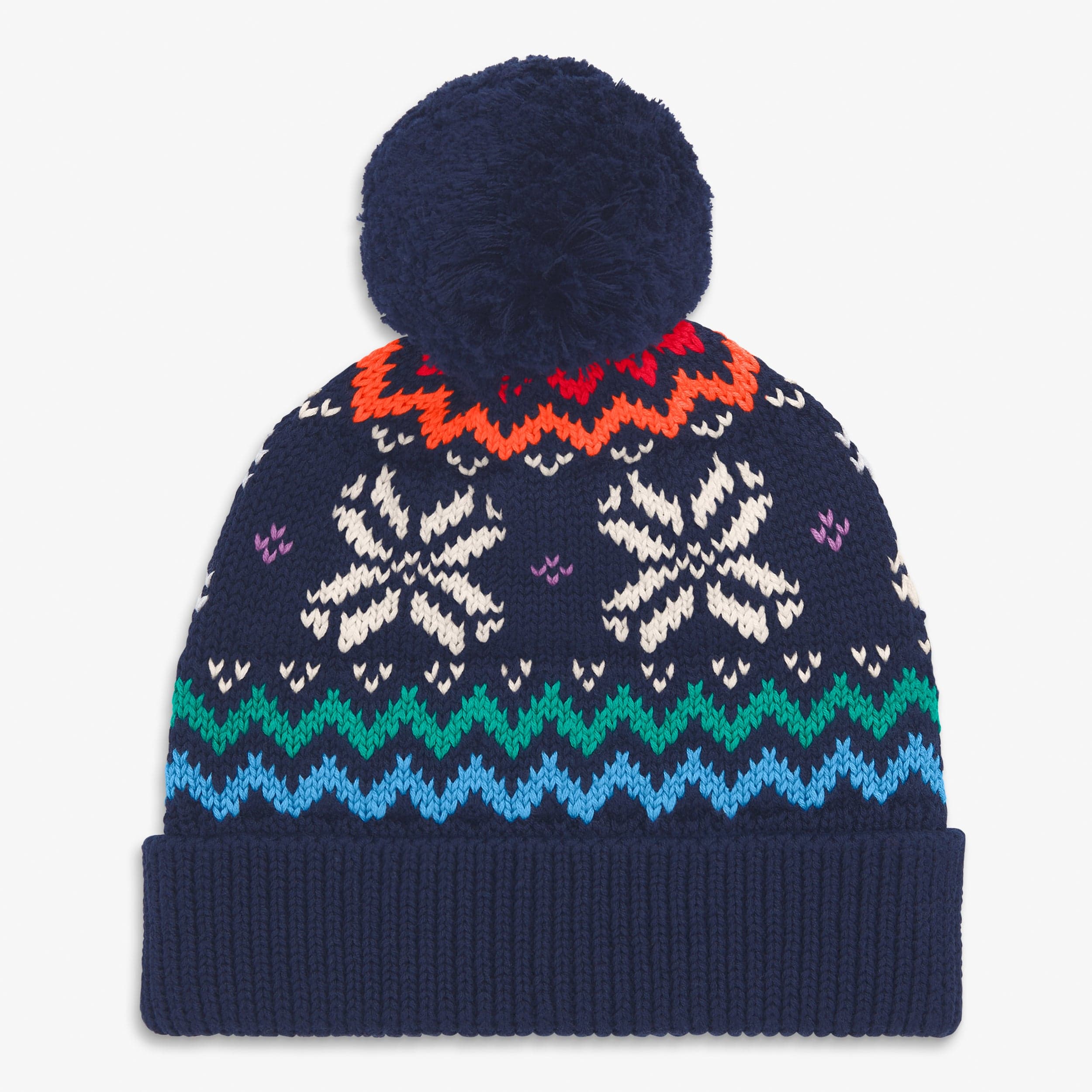 Baby rainbow snowflake fair isle beanie 1
