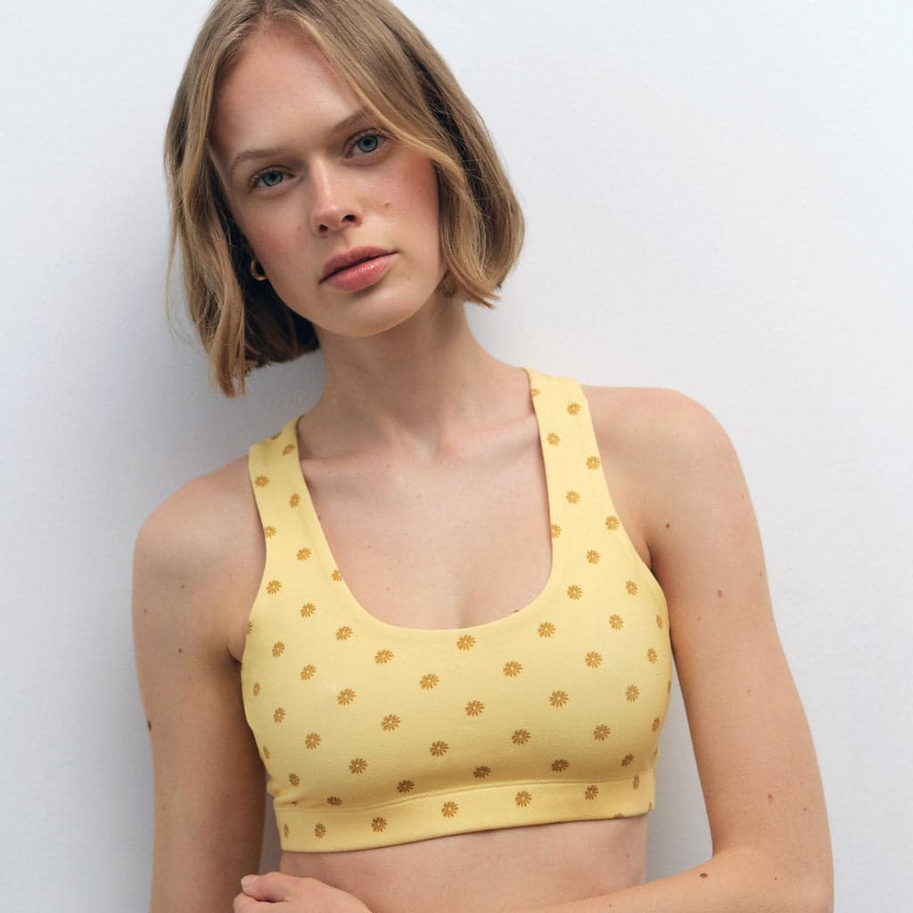 Organic Stretch Printed Sports Bra 1