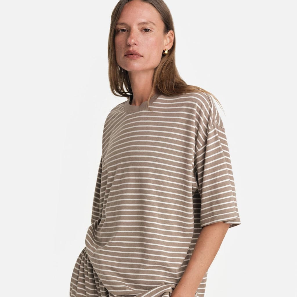 Tencel Sleep Striped Oversized Tee