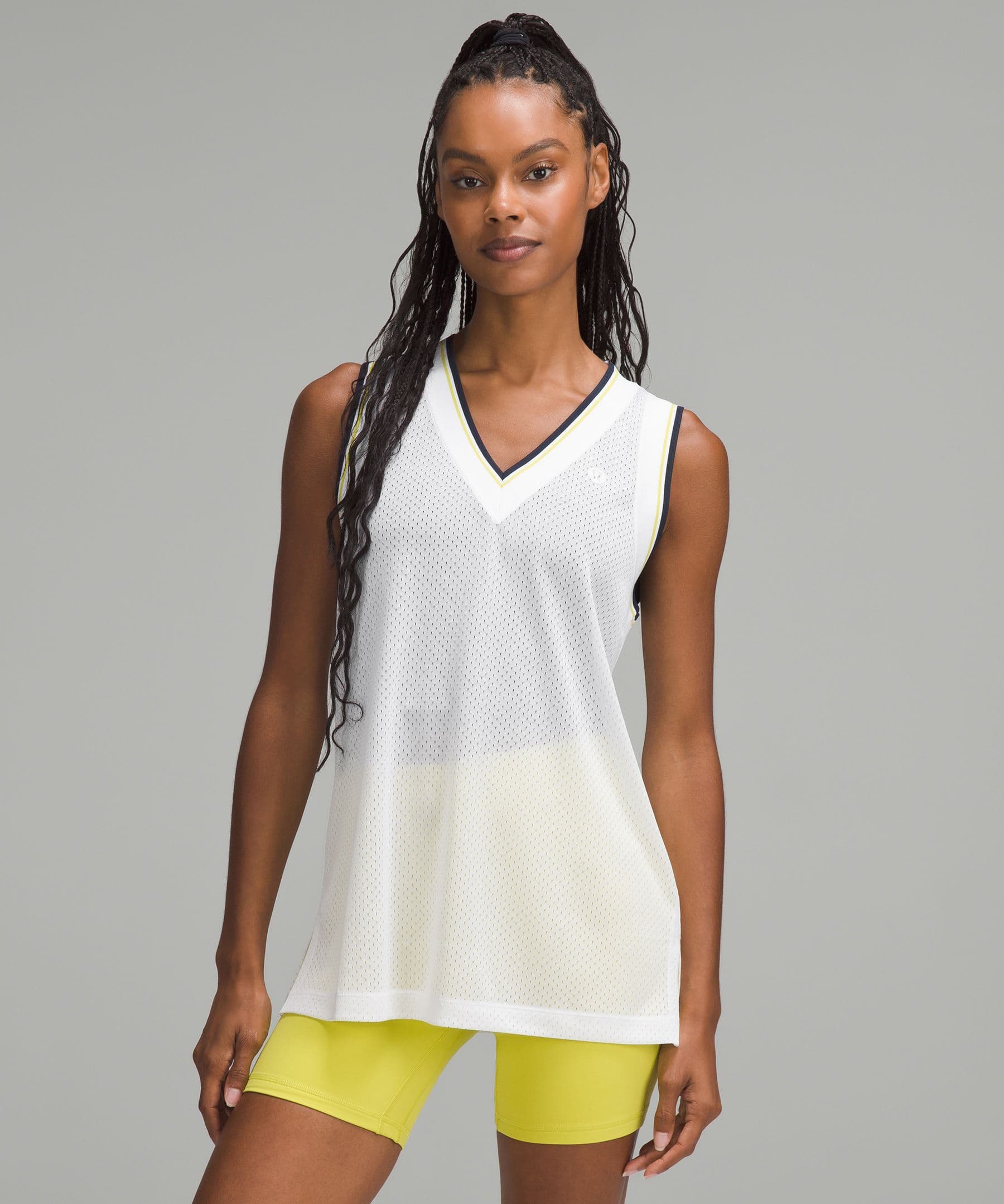 V-Neck Mesh Tennis Tank Top
