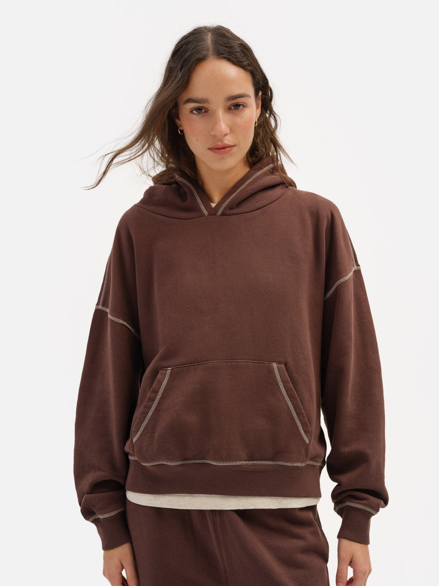 Organic Fleece Contrast Hoodie 1