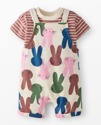 Baby T-Shirt & French Terry Shortalls Set 1