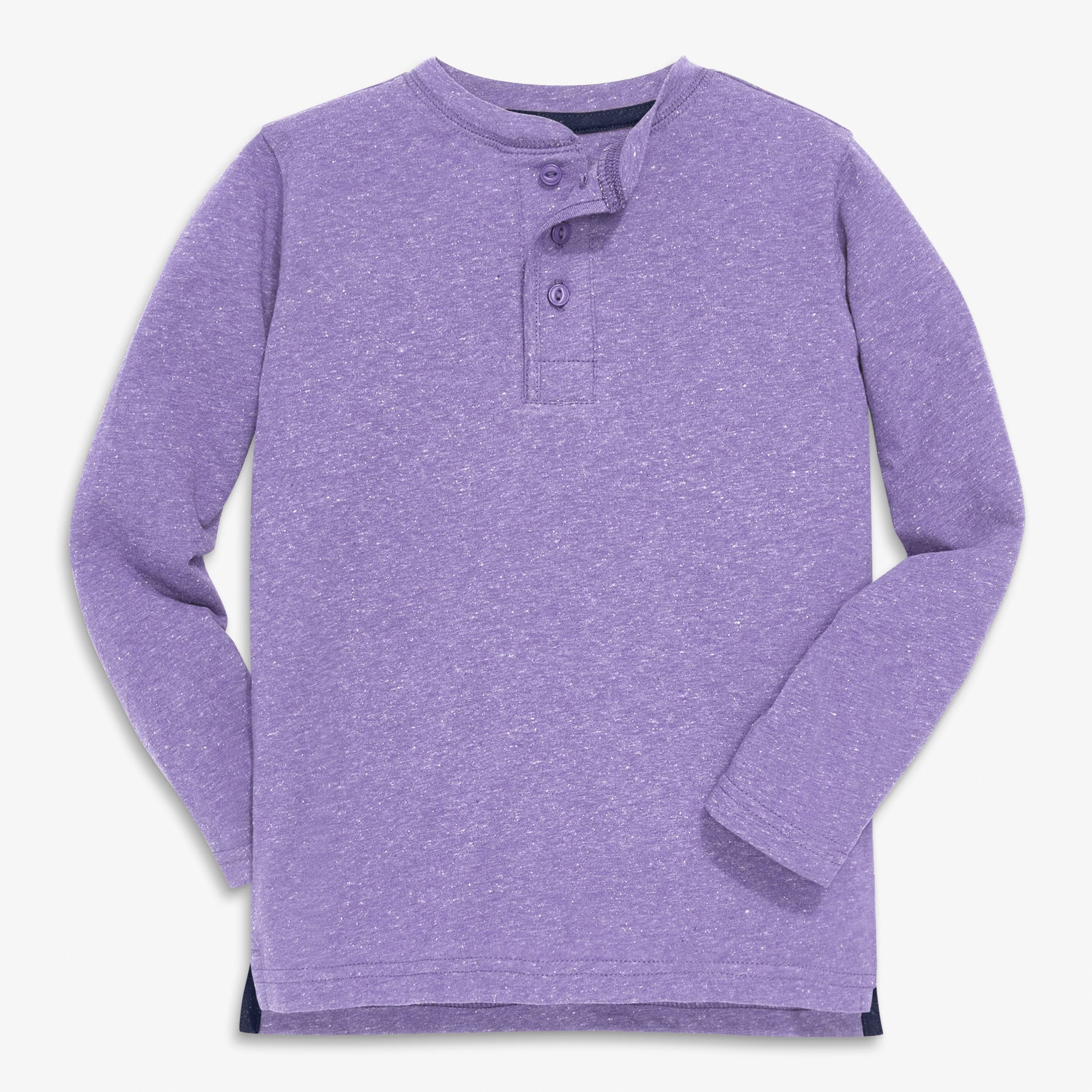 Kids heathered long sleeve henley tee