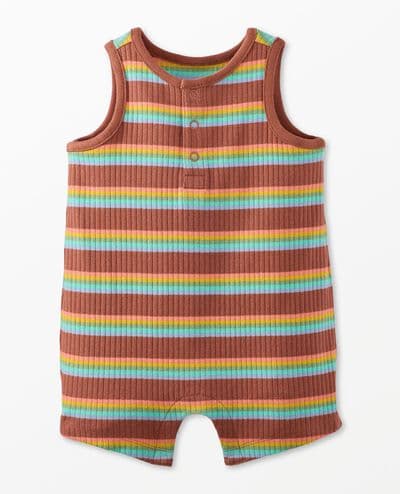 Baby Sleeveless Ribbed Shortie Romper