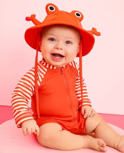 Baby Rashguard & Novelty Swim Hat Set