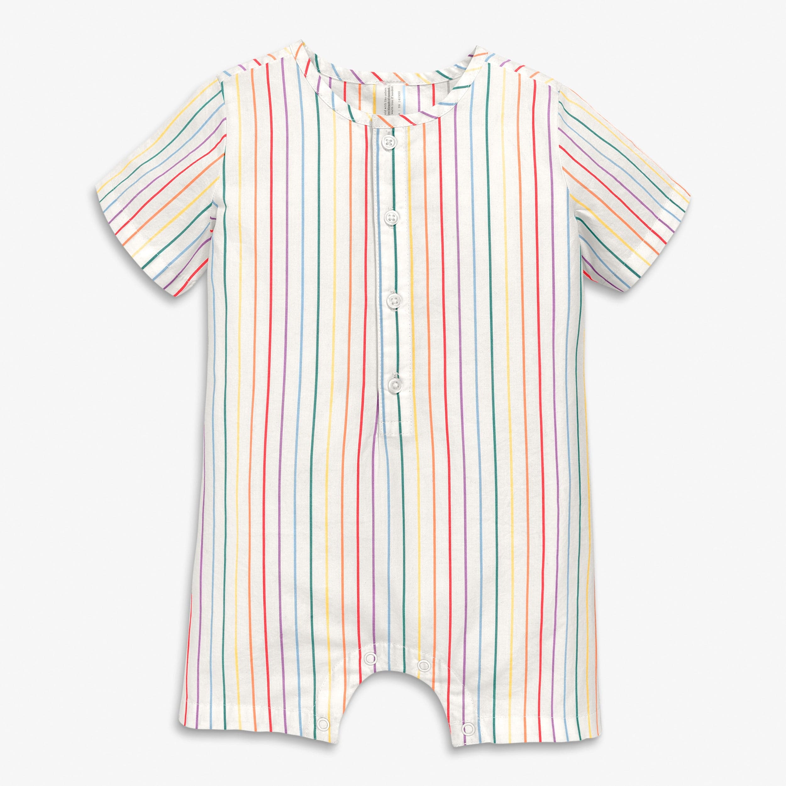 Clearance baby henley picnic shortie in rainbow pinstripe