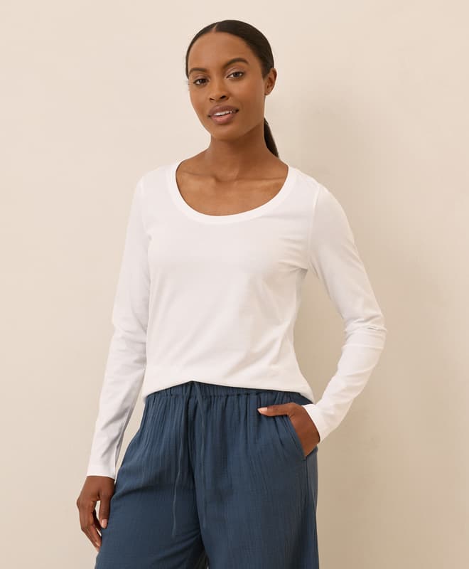 Women’s Clearance Softspun Long Sleeve Scoop Neck Tee made with Organic Cotton