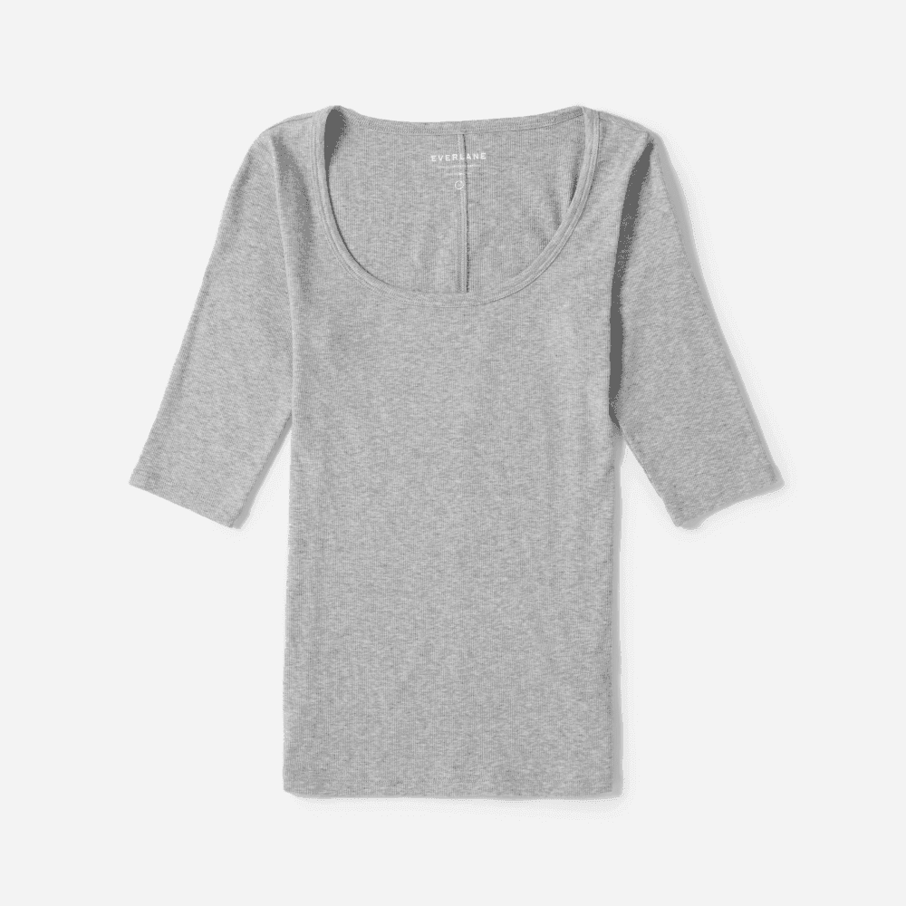 The Luxe Micro-Rib Scoop-Neck Tee
