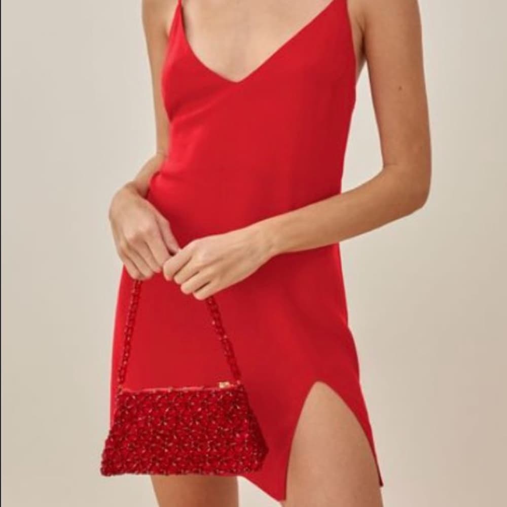 Reformation 100% Silk Red Dress