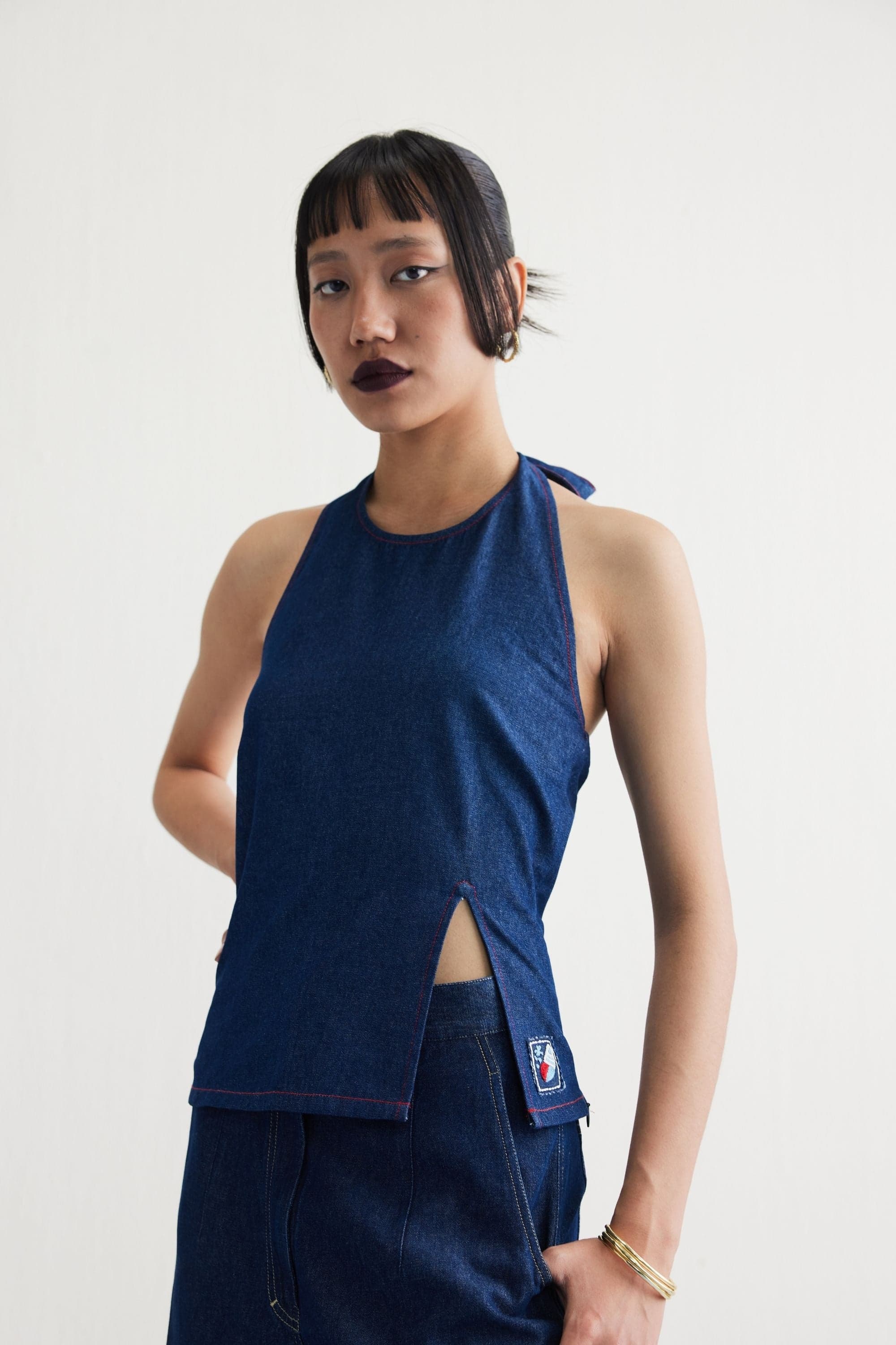 Deepwater Denim Halter Top 1