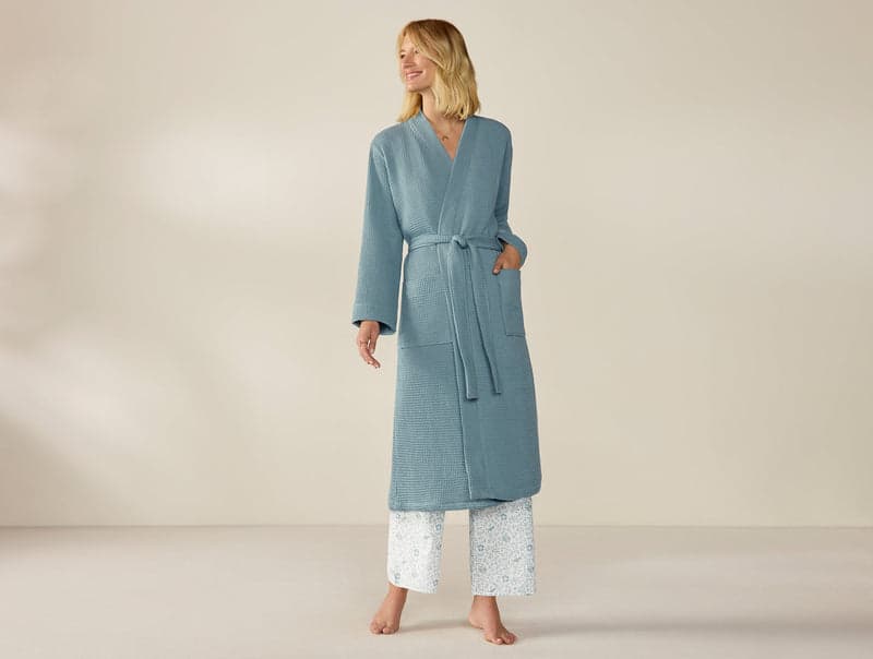 Coyuchi Unisex Organic Waffle Robe 1