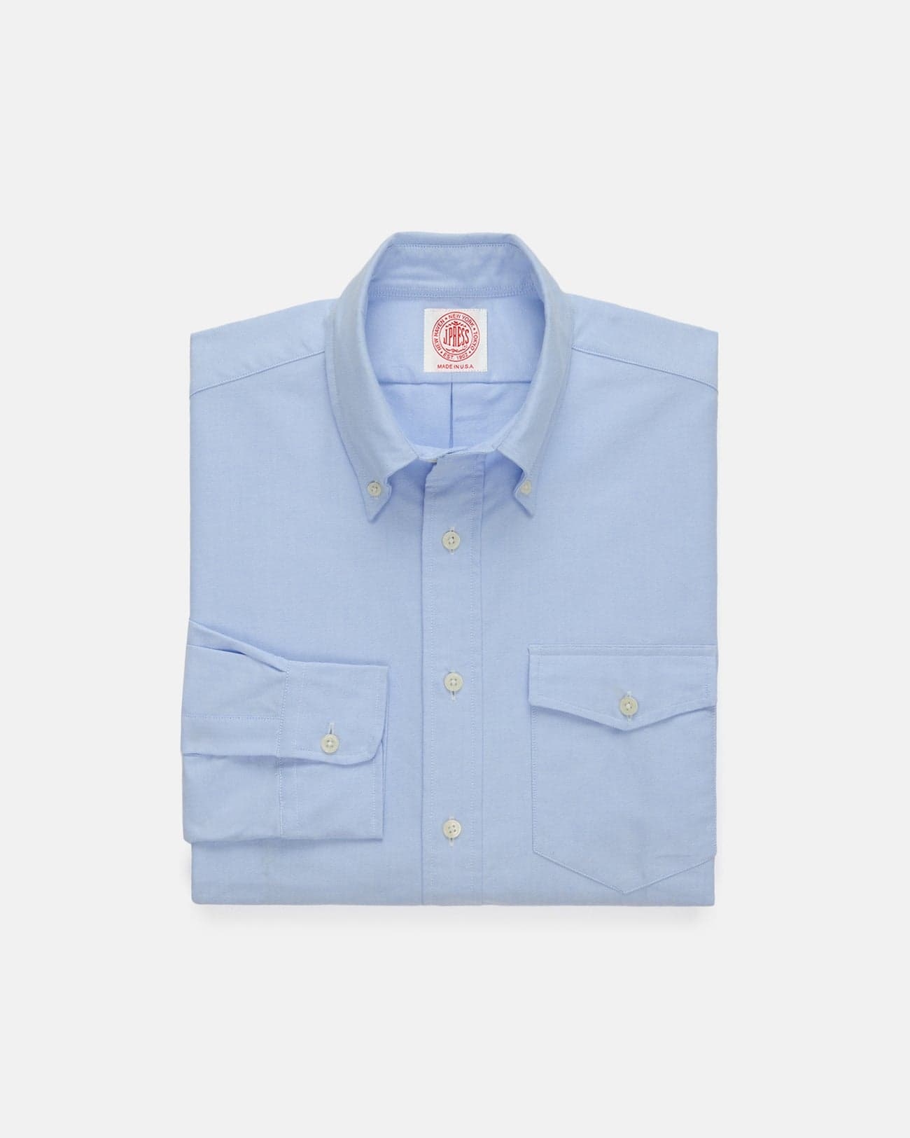 Made-in-USA Flap Pocket Blue Oxford Cloth Button Down Shirt - Classic Fit 1