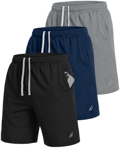 NY Threads Multi Pack Men's Athletic Shorts Quick Dry Lightweight Workout Running Gym Shorts with Pockets