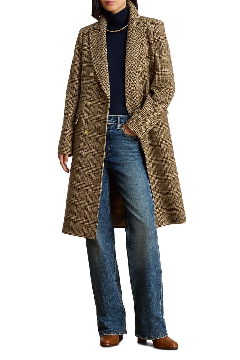 Double Breasted Wool Blend Coat