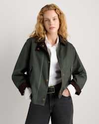 Organic Waxed Cotton Cropped Barn Jacket 1
