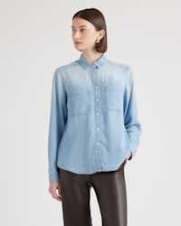 Chambray Tencel Long Sleeve Shirt