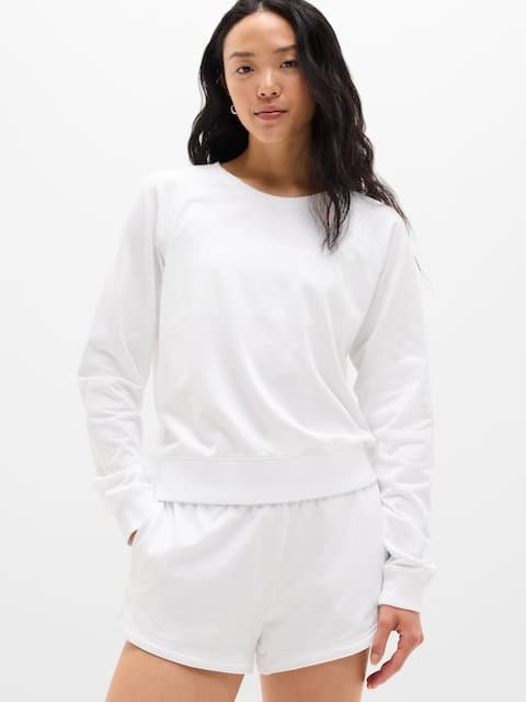 Airy Cotton Terry Crew Sweatshirt 1