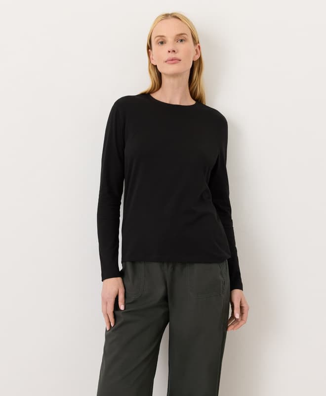 Organic Luxe Essential Crewneck Long Sleeve Tee