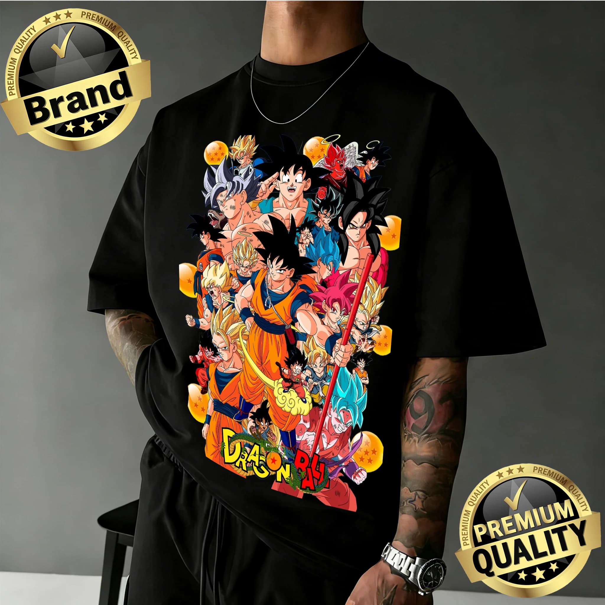2026 New Arrival Dragon Ball Oversized Retro Anime T-shirt 1