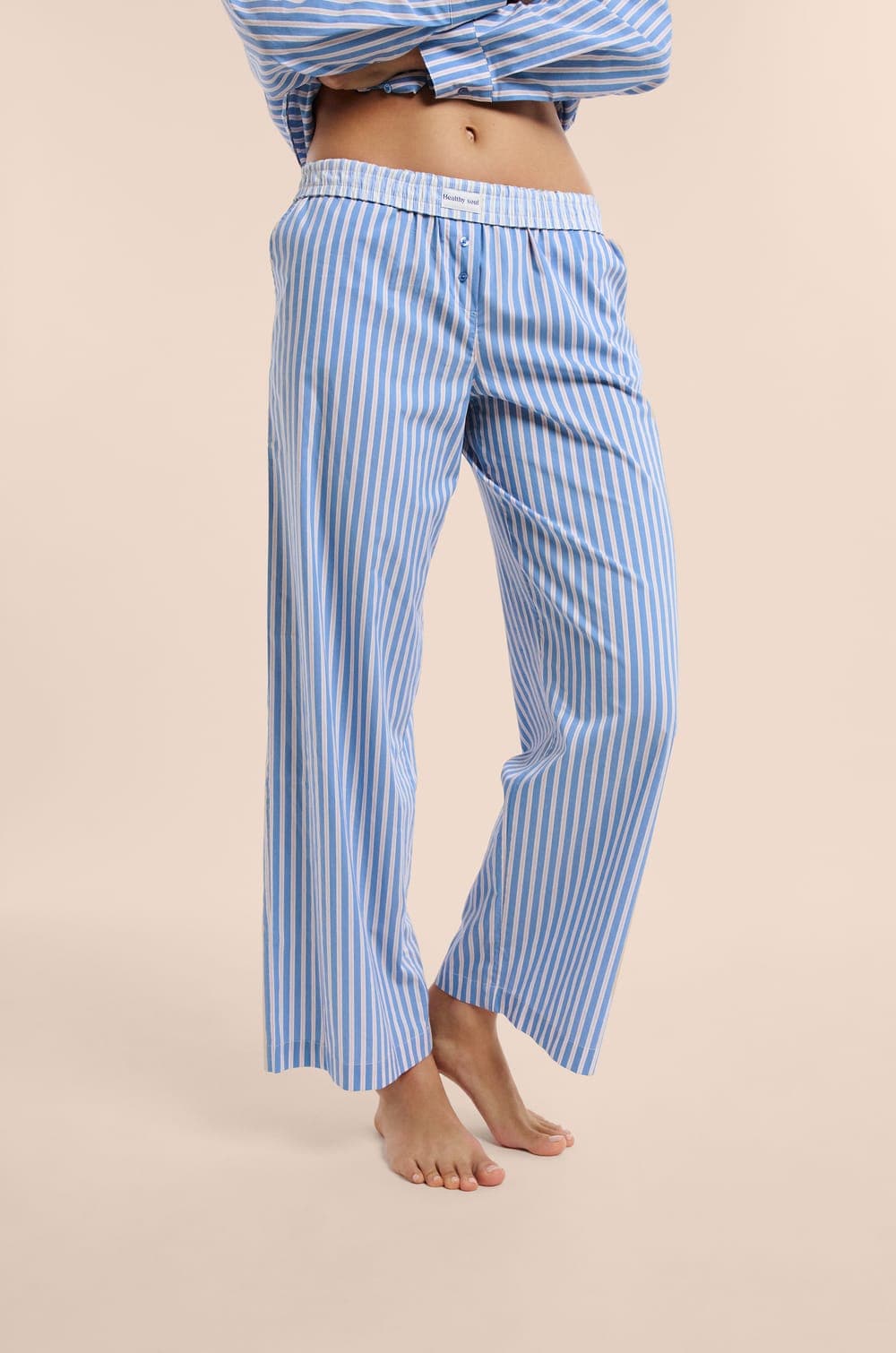 Pantalon de pyjama à rayures avec coton 1