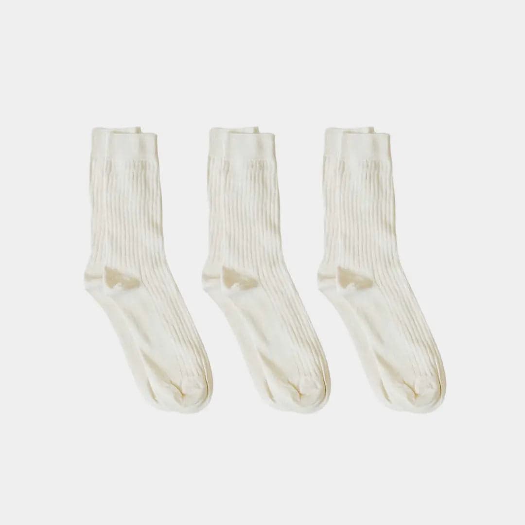 Natural (no dye) Adult Ribbed Socks - 100% Organic Cotton