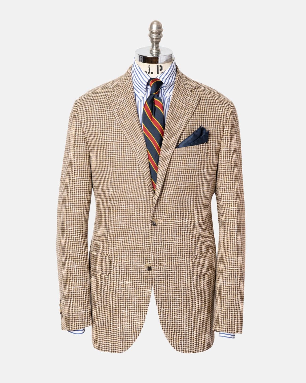 Made-in-Canada Tan & Brown Houndstooth Wool/Cotton Sport Coat 1