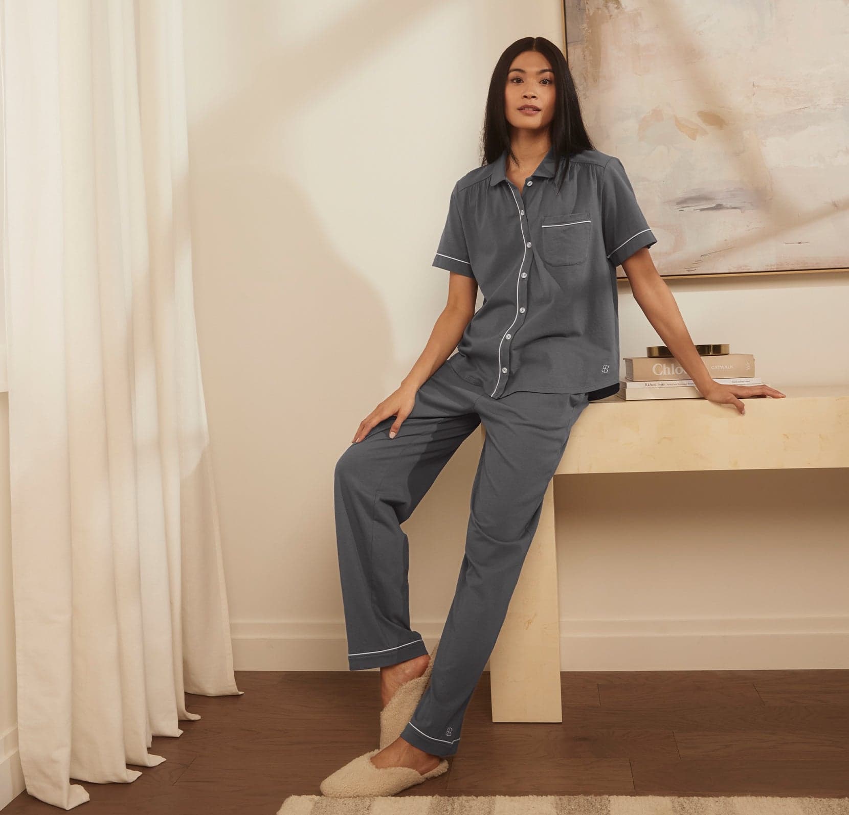 Soft Knit Short Sleeve & Pants Pajama Set
