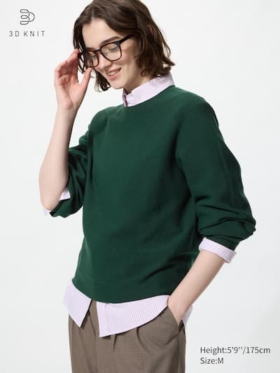 Pull en maille 3D de coton sans coutures (Manches volumineuses)