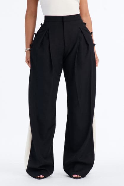 Serina Side Stripe Embellished Wide Leg Trouser